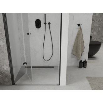 MEXEN LIMA sprchové dvere zalamovacie 90x190 cm 6mm, čierna-číre 856-090-000-70-00