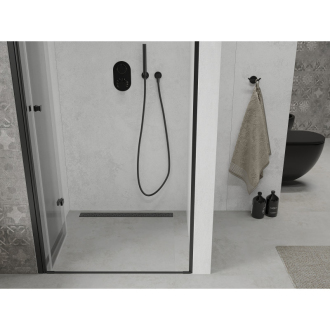 MEXEN LIMA sprchové dvere zalamovacie 90x190 cm 6mm, čierna-číre 856-090-000-70-00