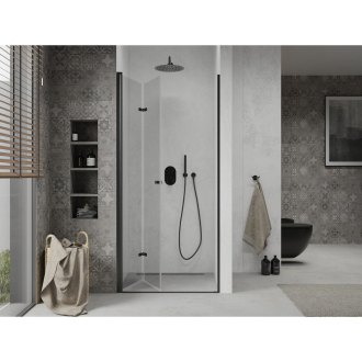 MEXEN LIMA sprchové dvere zalamovacie 90x190 cm 6mm, čierna-číre 856-090-000-70-00