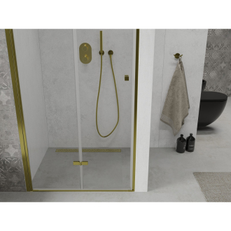 MEXEN LIMA sprchové dvere zalamovacie 100x190 cm 6mm, zlatá-číre 856-100-000-50-00