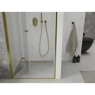 MEXEN LIMA sprchové dvere zalamovacie 100x190 cm 6mm, zlatá-číre 856-100-000-50-00
