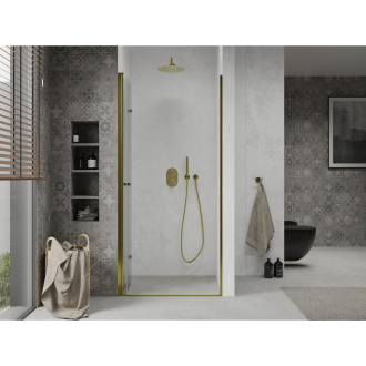MEXEN LIMA sprchové dvere zalamovacie 100x190 cm 6mm, zlatá-číre 856-100-000-50-00