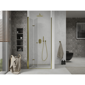 MEXEN LIMA sprchové dvere zalamovacie 100x190 cm 6mm, zlatá-číre 856-100-000-50-00