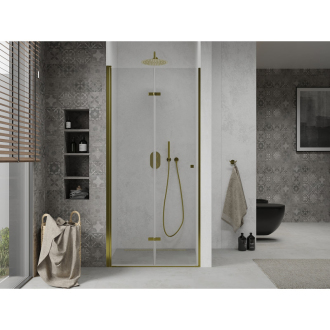 MEXEN LIMA sprchové dvere zalamovacie 100x190 cm 6mm, zlatá-číre 856-100-000-50-00