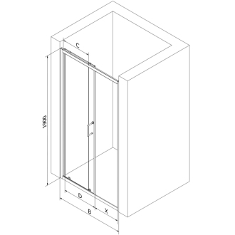 MEXEN APIA sprchové dvere 90x190 cm 5mm, chróm-číre 845-090-000-01-00