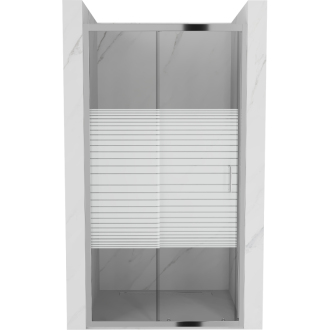 MEXEN APIA sprchové dvere 130x190 cm 5mm, chróm-pásy 845-130-000-01-20