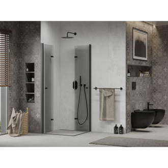 Mexen Lima Duo skladací sprchovací kút 90 x 90 cm, transparentný, čierna - 856-090-090-50-00-02