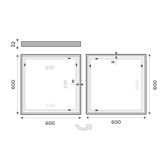Nimco LED zrkadlo 600x600 ZP 13066