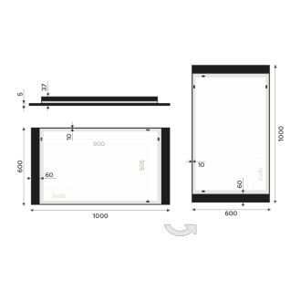 Nimco čierne LED zrkadlo 1000x600 ZPC 41004-90