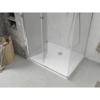Mexen Lima skladací sprchovací kút 100 x 70 cm, transparentný, chróm + plochá sprchová vanička - 856-100-070-01-00-4010