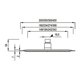 sprchová hlavica VESUV PLUS, priemer 200 mm BAPG8251