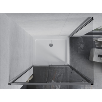 Mexen Apia výsuvná sprchová kabína 120 x 90 cm, transparentná, chróm + plochá sprchová vanička - 840-120-090-01-00-4010