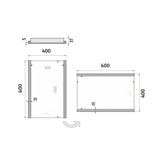 Nimco Séria 11000 ZP 11000 LED zrkadlo 400x600 rám hliníkový
