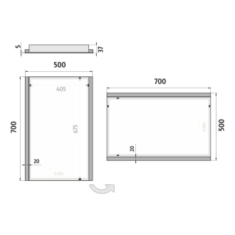 Nimco Séria 11000 ZP 11001 LED zrkadlo 500x700 rám hliníkový