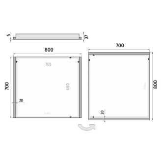 Nimco Séria 11000 ZP 11003 LED zrkadlo 800x700 rám hliníkový