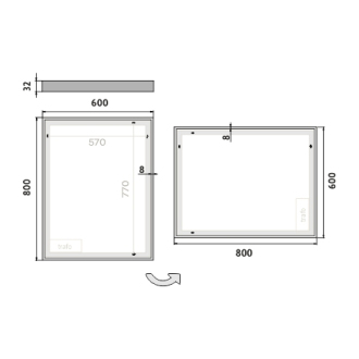 Nimco Séria 13000 ZP 13002 LED zrkadlo 600x800 rám hliníkový