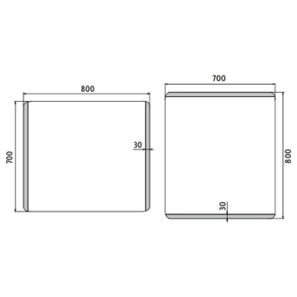 Nimco Séria 17000 ZP 17003 LED zrkadlo 800x700 rám hliníkový