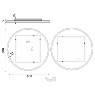 Nimco LED zrkadlo pr. 800 ZP 24002R