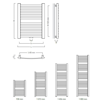 radiátor RETTO 540 x 1800 mm, C35 white silk RADRET501835