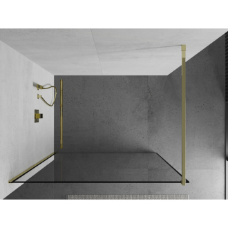 Sprchová stena Mexen Kyoto 80 x 200 cm, transparentný/čierny vzor 8 mm, zlatá - 800-080-101-50-70