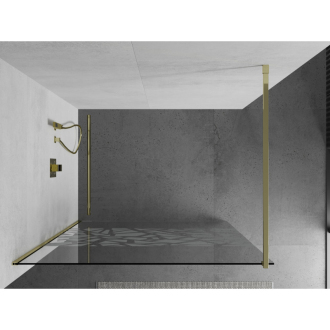 Sprchová stena Mexen Kyoto 80 x 200 cm, transparentný/biely vzor 8 mm, zlatá - 800-080-101-50-85