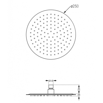 MEXEN SLIM sprcha pr. 25cm grafit 79225-66
