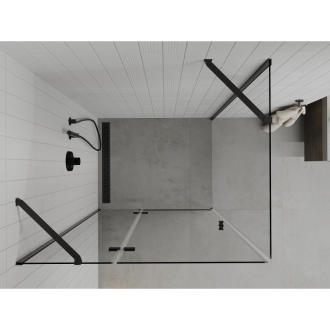 Mexen Roma sklopná sprchová kabína 100 x 90 cm, priehľadná, čierna - 854-100-090-70-00