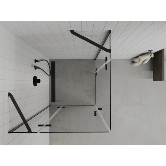 Mexen Roma Duo sklopná sprchová kabína 90 x 90 cm, priehľadná, čierna - 854-090-090-70-00-02