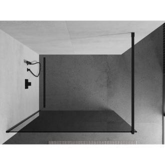 Sprchová stena Mexen Kyoto 70 x 200 cm, grafit 8 mm, čierna - 800-070-101-70-40
