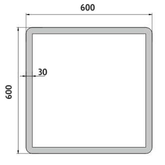 Nimco Séria 19000 ZP 19066 LED zrkadlo 600x600 rám hliníkový