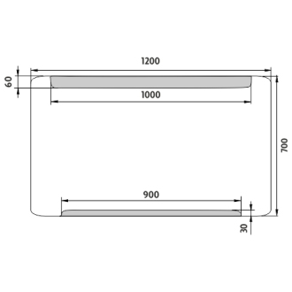 Nimco Séria 22000 ZP 22006 LED zrkadlo 1200x700 rám hliníkový