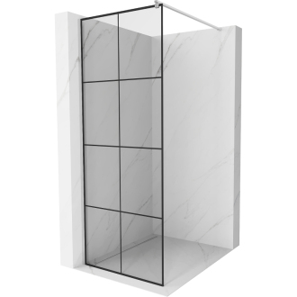 Sprchová stena Mexen Kyoto 70 x 200 cm, transparent/čierny vzor 8 mm, chróm - 800-070-101-01-77