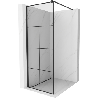 Sprchová stena Mexen Kyoto 70 x 200 cm, transparentný/čierny vzor 8 mm, čierna - 800-070-101-70-77