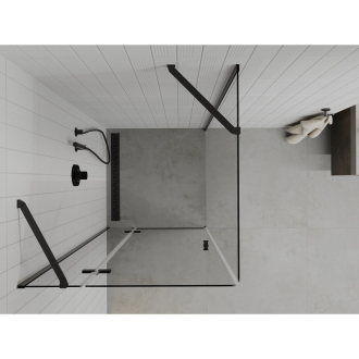 Mexen Roma sklopná sprchová kabína 90 x 90 cm, priehľadná, čierna - 854-090-090-70-00