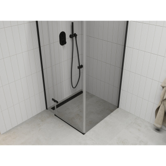 Mexen Roma sklopná sprchová kabína 90 x 90 cm, priehľadná, čierna - 854-090-090-70-00