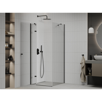 Mexen Roma sklopná sprchová kabína 90 x 90 cm, priehľadná, čierna - 854-090-090-70-00