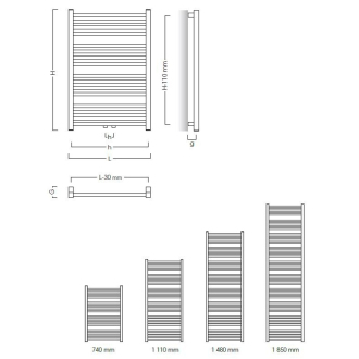 radiátor STICK 500 x 1480 mm, C35 white silk RADSTI501535