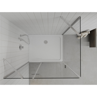 Mexen Roma sklopná sprchová kabína 70 x 90 cm, transparentná, chróm + plochá sprchová vanička - 854-070-090-01-00-4010