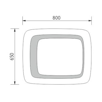 Nimco Séria 7000 ZP 7001 LED zrkadlo 650x800 rám hliníkový