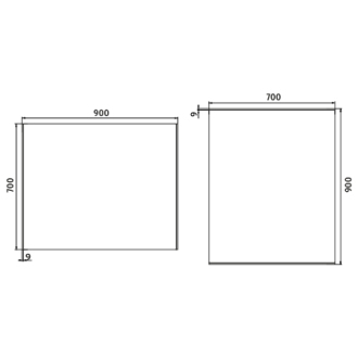 Nimco Séria 9000 ZP 9019 LED zrkadlo 900x700 rám hliníkový