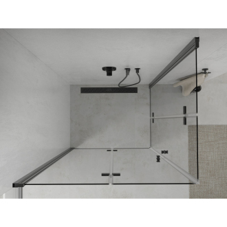 Mexen Lima Duo skladací sprchovací kút 100 x 90 cm, transparentný, čierna - 856-100-090-70-00-02