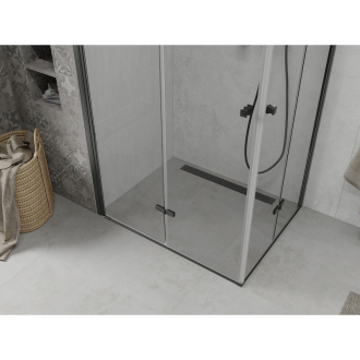 Mexen Lima Duo skladací sprchovací kút 100 x 90 cm, transparentný, čierna - 856-100-090-70-00-02