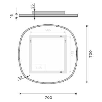 Nimco ZP 27001R Oválne LED zrkadlo pr. 700