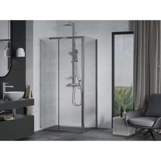 Mexen Apia výsuvný sprchovací kút 125 x 70 cm, transparentný, chróm - 840-125-070-01-00