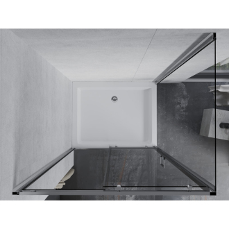 Mexen Apia výsuvná sprchová kabína 100 x 80 cm, transparentná, chróm + sprchová vanička Rio - 840-100-080-01-00-4510
