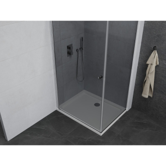 Mexen Pretoria sklopná sprchová kabína 70 x 90 cm, grafit, chróm + plochá sprchová vanička - 852-070-090-01-40-4010