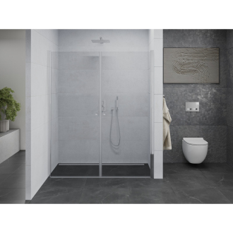 Mexen Pretoria Duo sprchové dvere pántové 150 cm, transparentné, chróm - 852-150-000-02-00