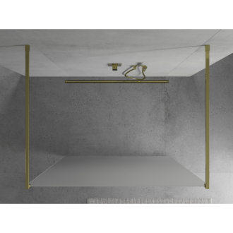 Mexen Kyoto voľne stojaca sprchová stena 100 x 200 cm, mráz 8 mm, zlatá 800-100-002-50-30