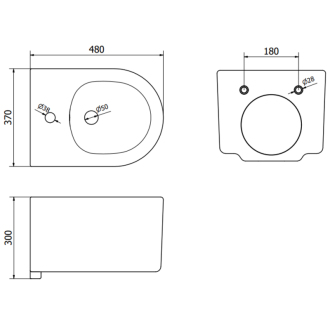 MEXEN SOFIA BLACK závesný bidet 48 cm 35544870