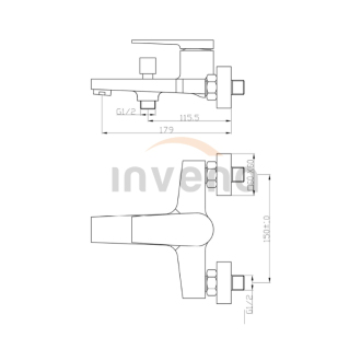 Invena MIDNIGHT BW-35-014-V Vaňová batéria, čierno-zlatá